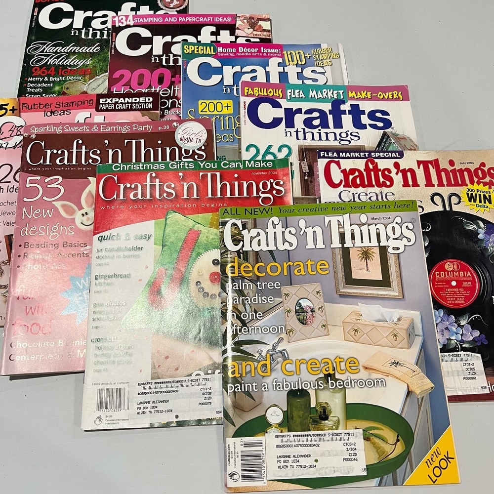 Crafts 'n Things Magazine Lot of 10 Home Arts DIY Decor Projects